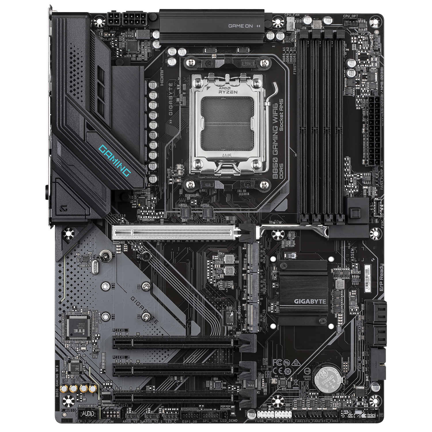 Placa de baza GIGABYTE B850 GAMING WIFI6, AM5, DDR5, Wi-Fi, BT, ATX, Negru "B850 GAMING WF6"