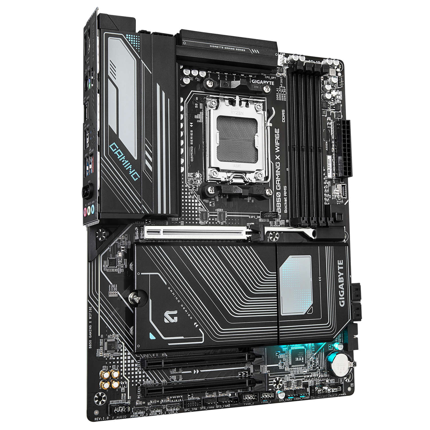 Placa de baza GIGABYTE B850 GAMING X WIFI6E, AM5, DDR5, Wi-Fi, BT, ATX, Negru "B850 GAMING X WIFI6E"