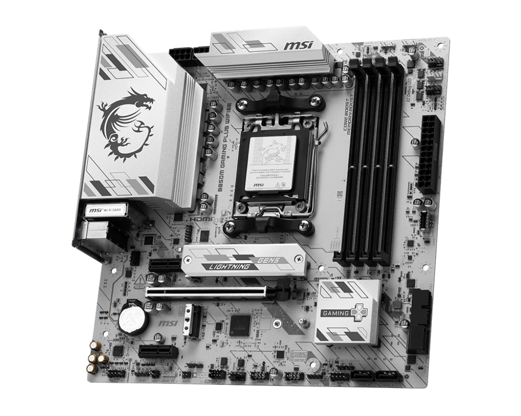 Placa de baza MSI B850M GAMING PLUS WIFI6E, AM5, DDR5, BT, mATX, Alb 911-7E81-002 "B850M GAMING PLUS WIFI6E"