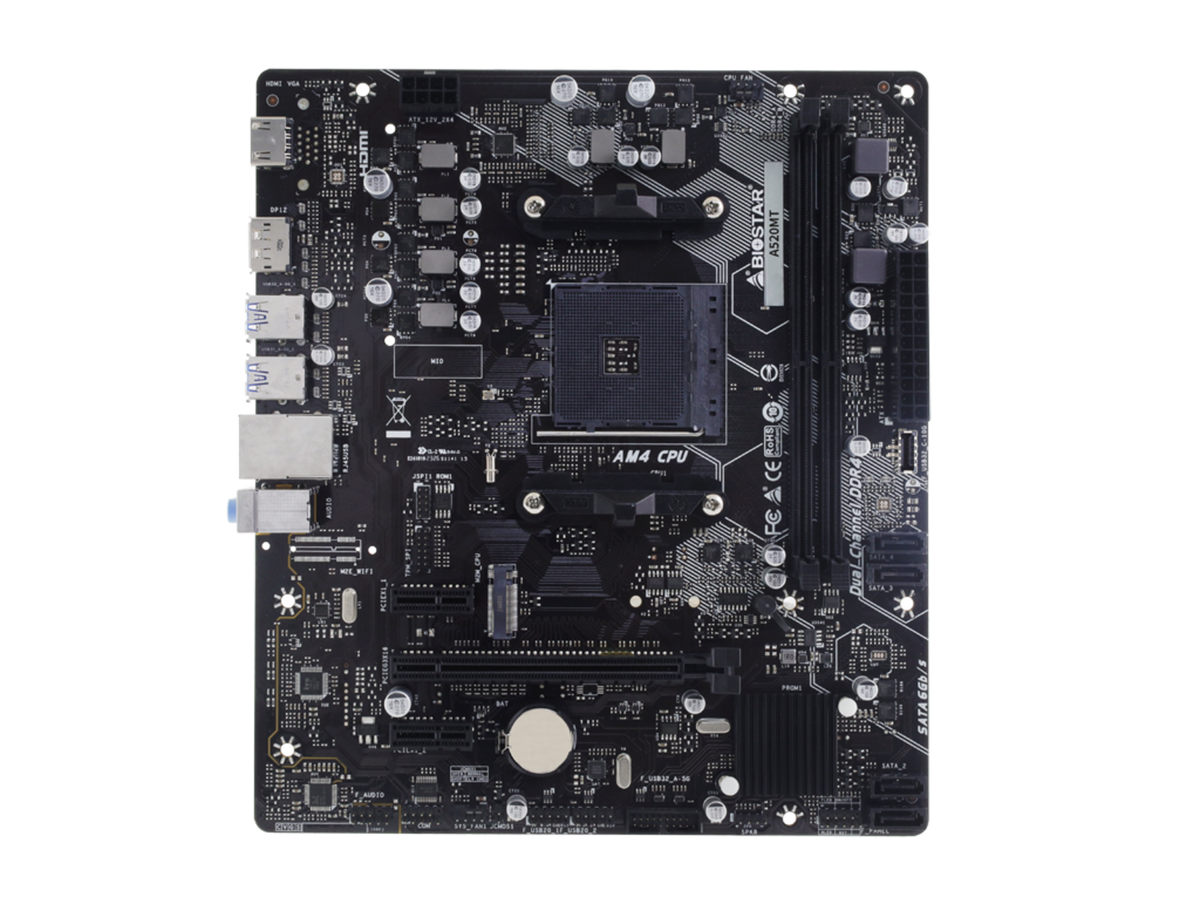 BIOSTAR Placa de baza A520MT - (A520,AM4,mATX,DDR4) 