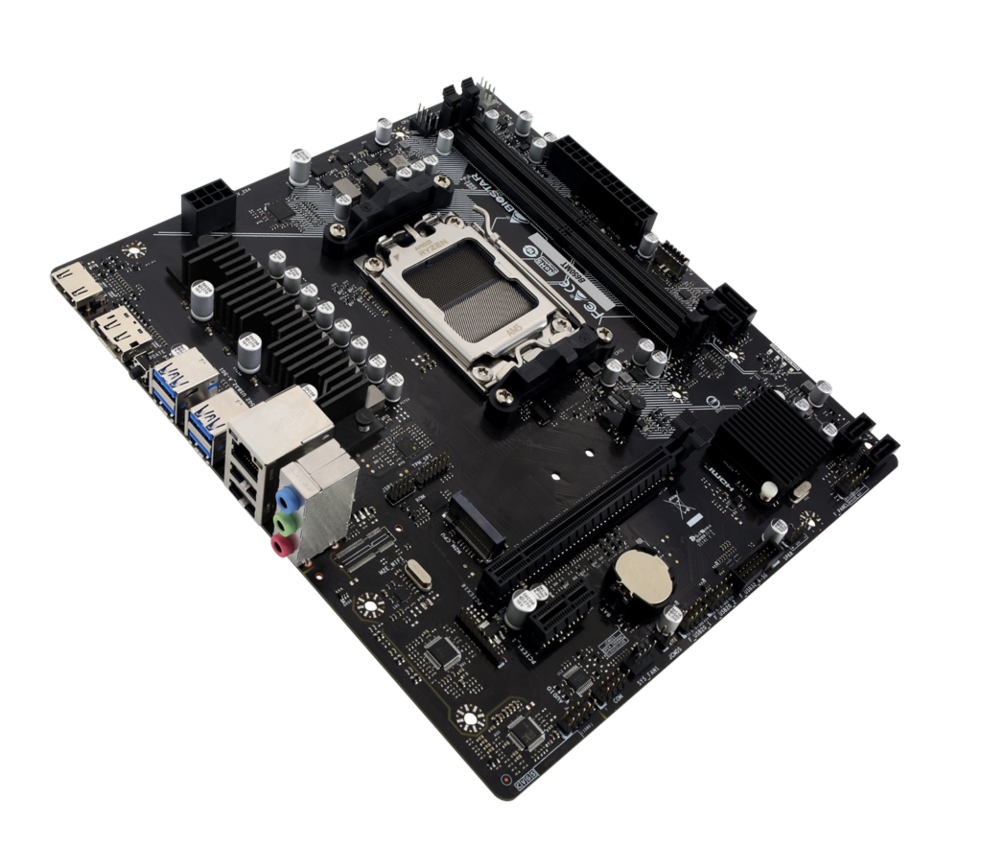 Placa de baza Biostar "B650MT", skt. AM5, chipset AMD B650, mATX, 2 x DDR5 max. 128 GB, USB 3.2 gen 2, 4 x SATA, 1 x M.2, PCIe 4.0, HDMI 1.4 4K, Display Port 1.2, "B650MT"