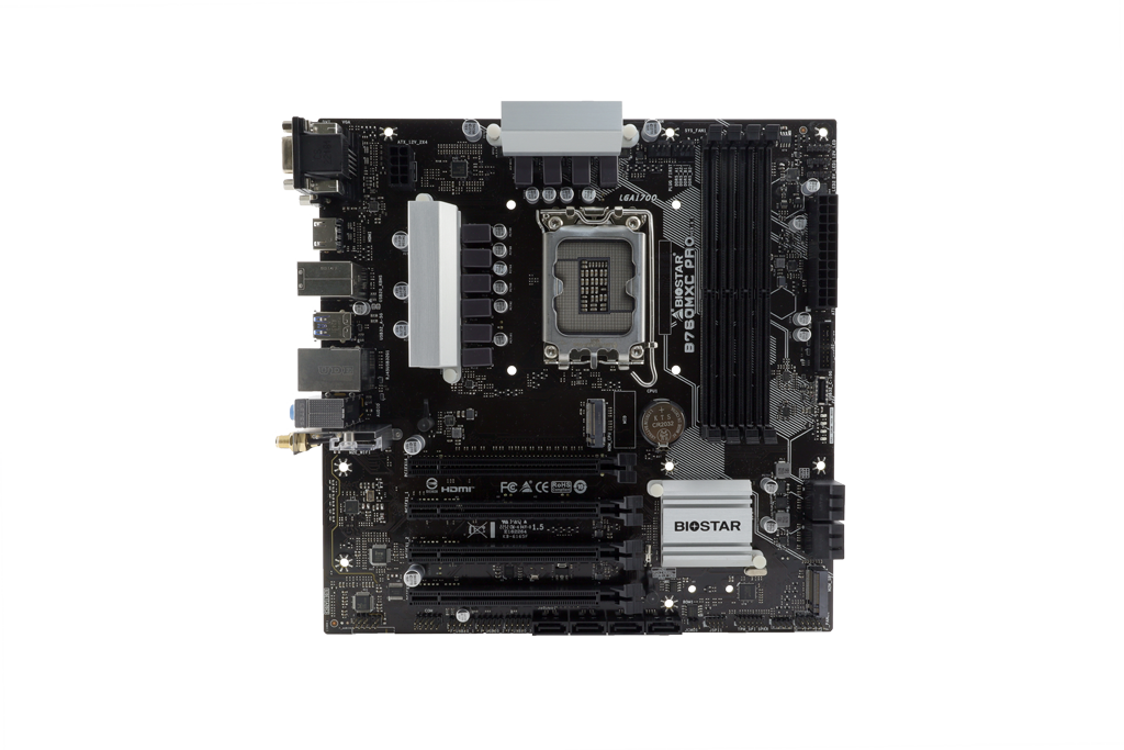 Placa de baza Biostar "B760MXC PRO", skt. LGA 1700, chipset Intel B760, mATX, 4 x DDR5 max. 256 GB, USB 3.2 gen 2, 8 x SATA, 2 x M.2, PCIe 4.0, HDMI, VGA, DVI, "B760MXC PRO"