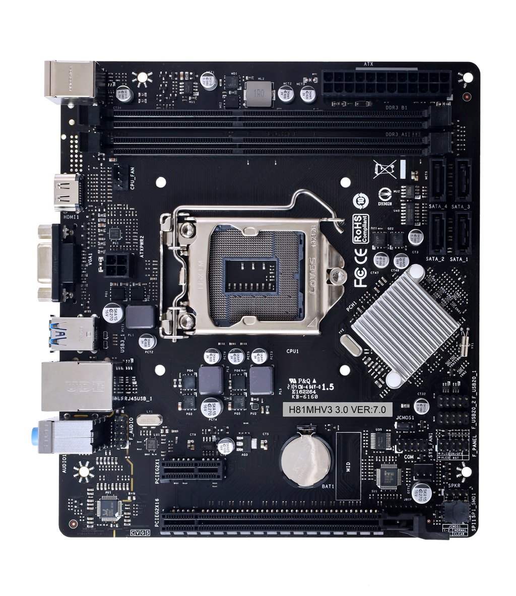 Placa de baza Biostar "H81MHV3 3.0", skt. LGA 1150, chipset Intel H81, mATX, 2 x DDR3 max. 16 GB, USB 3.0, 4 x SATA, PCIe 2.0, HDMI, VGA, "H81MHV3 3.0"