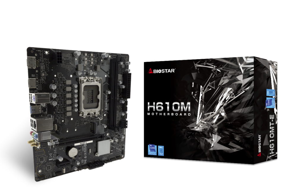 Placa de baza Biostar "H610MT-E", skt. LGA 1700, chipset Intel H610, mATX, 2 x DDR4 max 64 GB, USB 3.2 gen1, 4 x SATA, 1 x M.2, PCIe 4.0, HDMI, VGA, "H610MT-E"