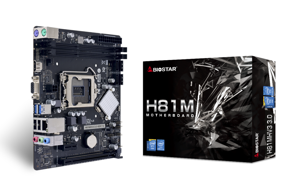 Placa de baza Biostar "H81MHV3 3.0", skt. LGA 1150, chipset Intel H81, mATX, 2 x DDR3 max. 16 GB, USB 3.0, 4 x SATA, PCIe 2.0, HDMI, VGA, "H81MHV3 3.0"