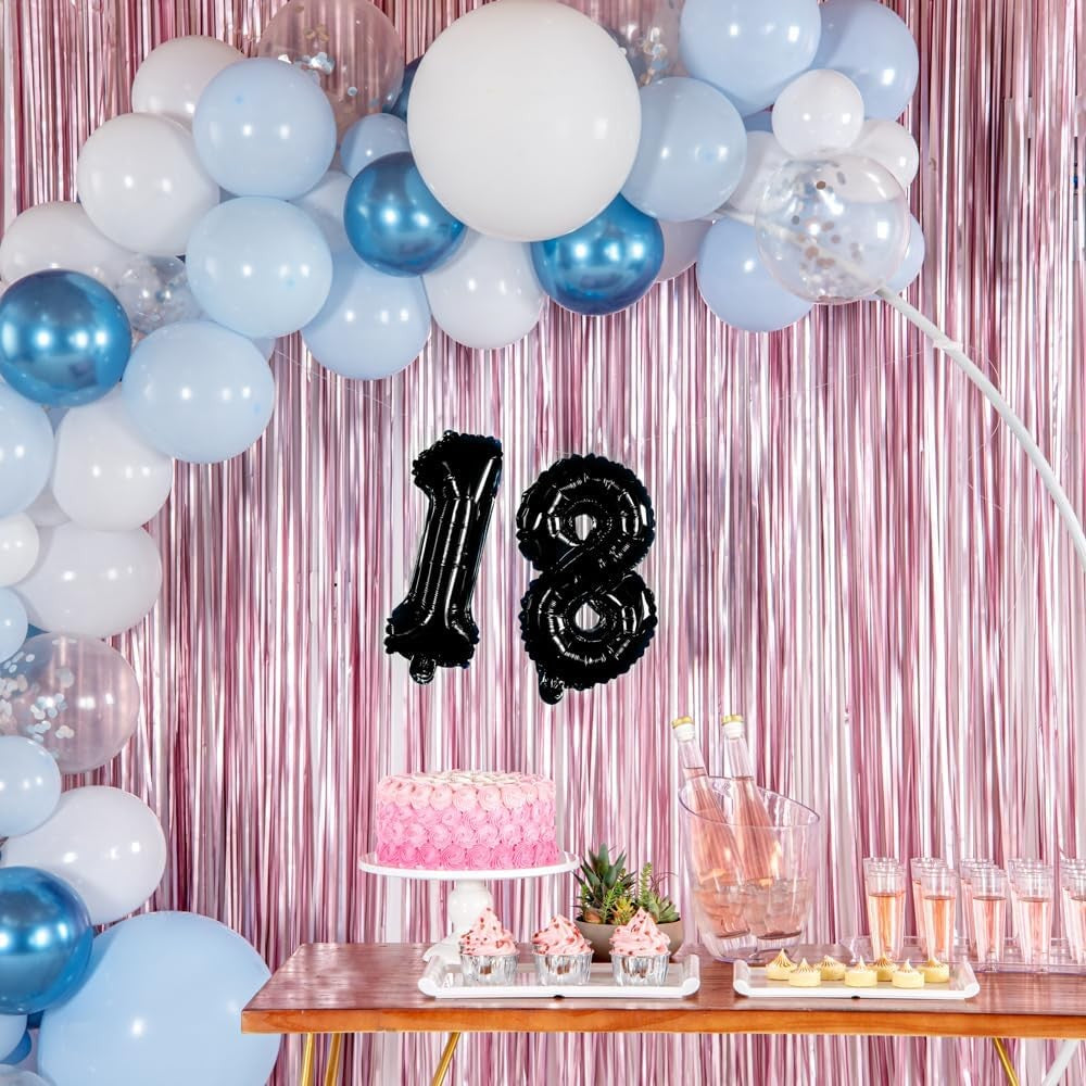 Balon din Folie Metalizata, Figurina Cifra, Tema Aniversare 80 cm, Ambalaj Individual, Pai inclus, Umflare cu Aer sau Heliu, Negru, Cifra 8