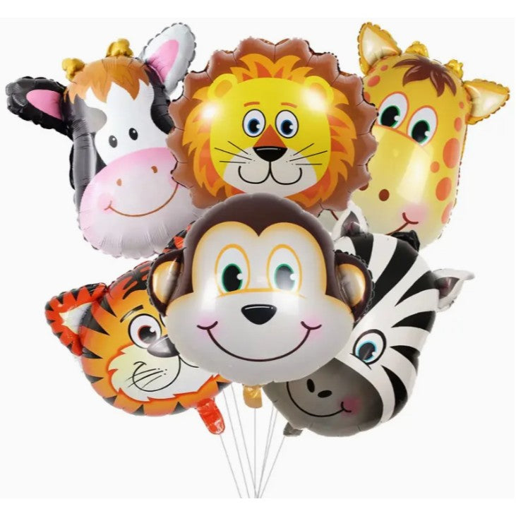 Balon din Folie Metalizata, Mini Figurine Animalute, Model Girafa, Tematica Aniversare, 32x45 cm, Ambalaj Individual, Pai Inclus, Umflare cu Aer sau Heliu, Multicolor