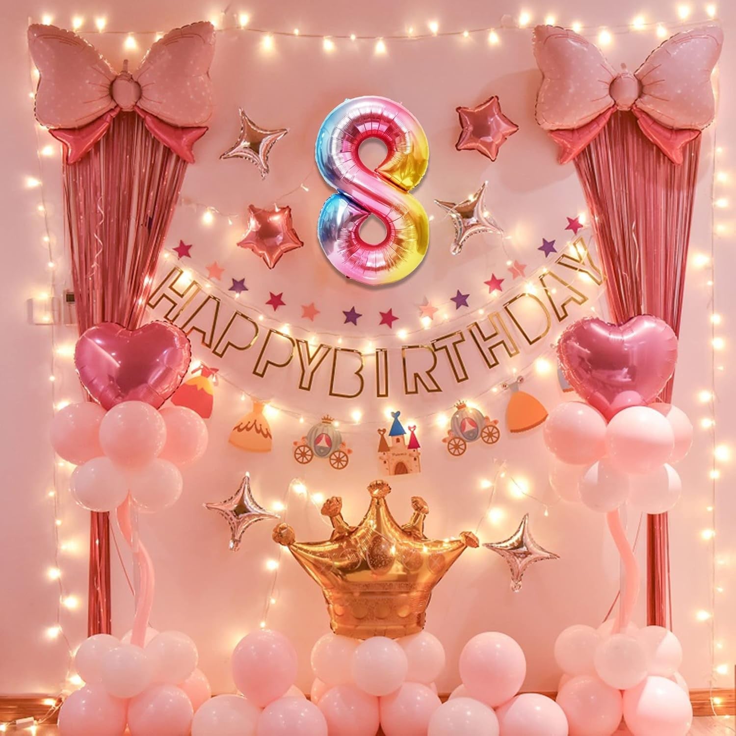 Balon din Folie Metalizata Gradient, Figurina Cifra, Tema Aniversare 100 cm, Ambalaj Individual, Pai inclus, Umflare cu Aer sau Heliu, Multicolor, Cifra 8