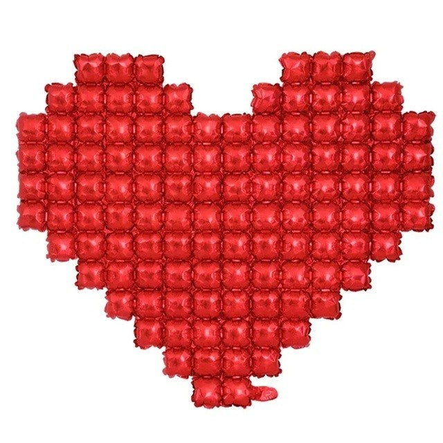 Balon Folie, Model Inima, 120 x 135 cm, Rosu