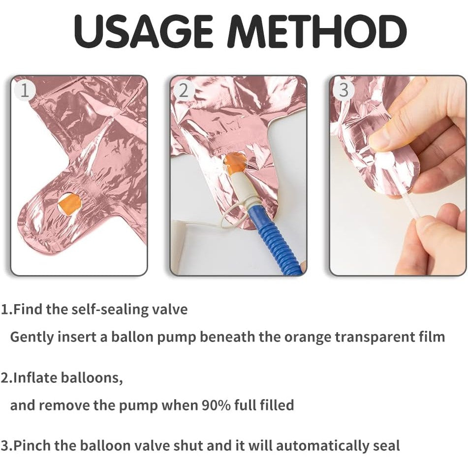 Balon din Folie Metalizata, Figurina Cifra, Tema Aniversare 40 cm, Ambalaj Individual, Pai inclus, Umflare cu Aer sau Heliu, Rose Gold, Cifra 3