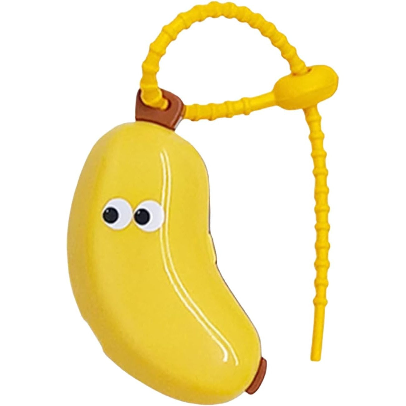 Capac Protector pentru Periuta de Dinti, cu Recipient Pasta de Dinti, Portabil, cu Agatatoare, din Plastic 8.7 x 3 cm, Galben/Maro