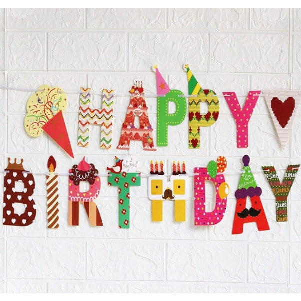 Banner Happy Birthday 100x200 cm, Rola de Ata Inclusa, Tematica Candy, Multicolor