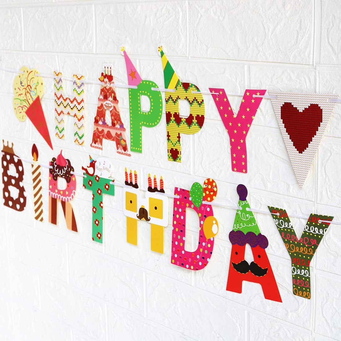 Banner Happy Birthday 100x200 cm, Rola de Ata Inclusa, Tematica Candy, Multicolor