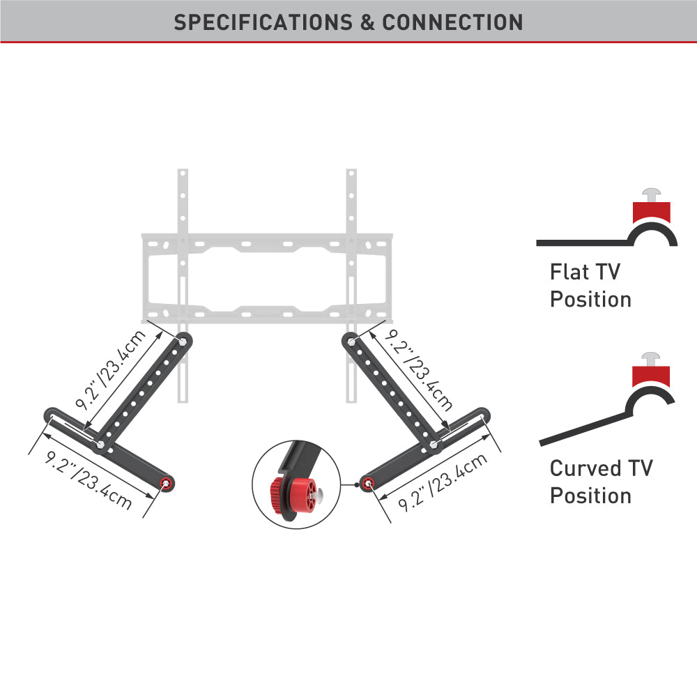 SUPORT montare soundbar, sub TV, monitor BARKAN, pt 1 TV/monitor plat, curbat, diag. max 80 inch, fix, max 6.5 Kg, "E820.B"