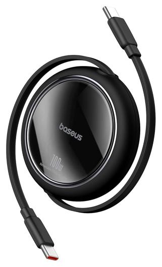 CABLU alimentare si date Baseus Free2Pull, Fast Charging Data Cable pt. smartphone, retractabil, USB Type-C la USB Type-C 100W, 2m, contine 2 bucati, negru "P10364500113-08" - 6932172687687