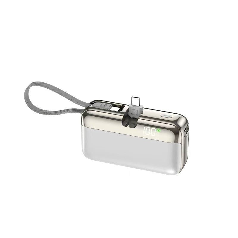Baterie Externa, Power Bank, Capsule, 10000 mAh, Design Compact, Incarcare Rapida, Compatibilitate Universala, 9 x 5 x 2,5 cm, Alb