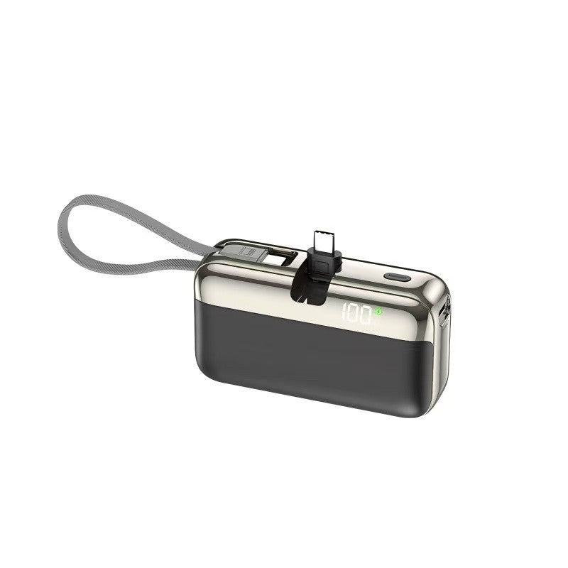 Baterie Externa, Power Bank, Capsule, 10000 mAh, Design Compact, Incarcare Rapida, Compatibilitate Universala, 9 x 5 x 2,5 cm, Negru