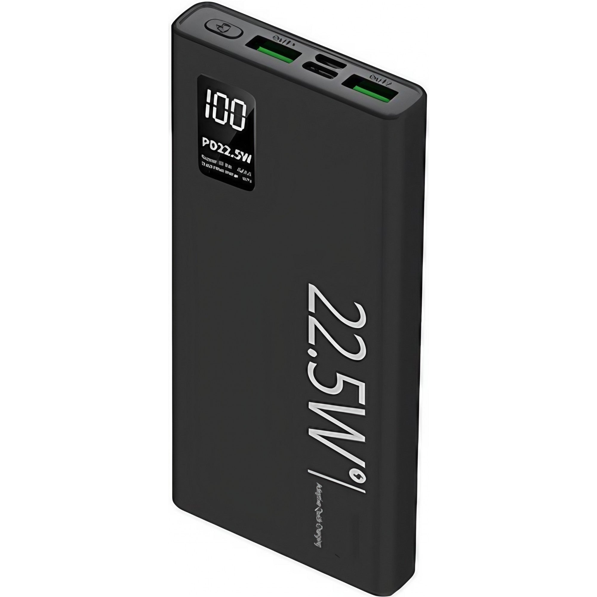 Baterie Externa Powerbank, Ultra-Subtire cu Ecran Digital, Compatibilitate Universala, TYPE-C si USB x2, 10000 mAh, Power Delivery 22.5W, 144x66x16 mm, Negru
