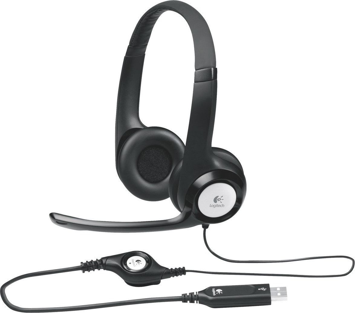 CASTI Logitech, "H390", cu fir, standard, utilizare multimedia, call center, microfon pe brat, conectare prin USB 2.0, negru, "981-000406"