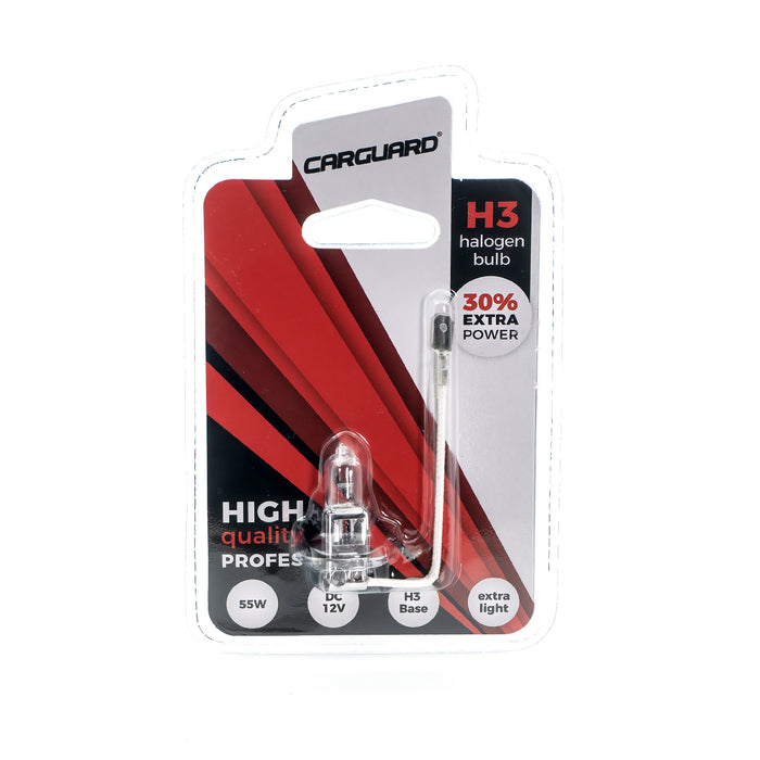 Bec halogen H3 55 W, +30% intensitate CarGuard BHA002