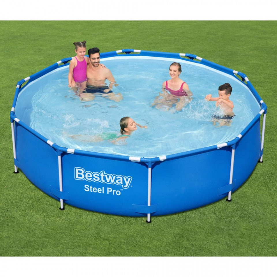 Piscina cadru metalic Bestway, 305x76 cm, 4500 litri, cu pompa de filtrare