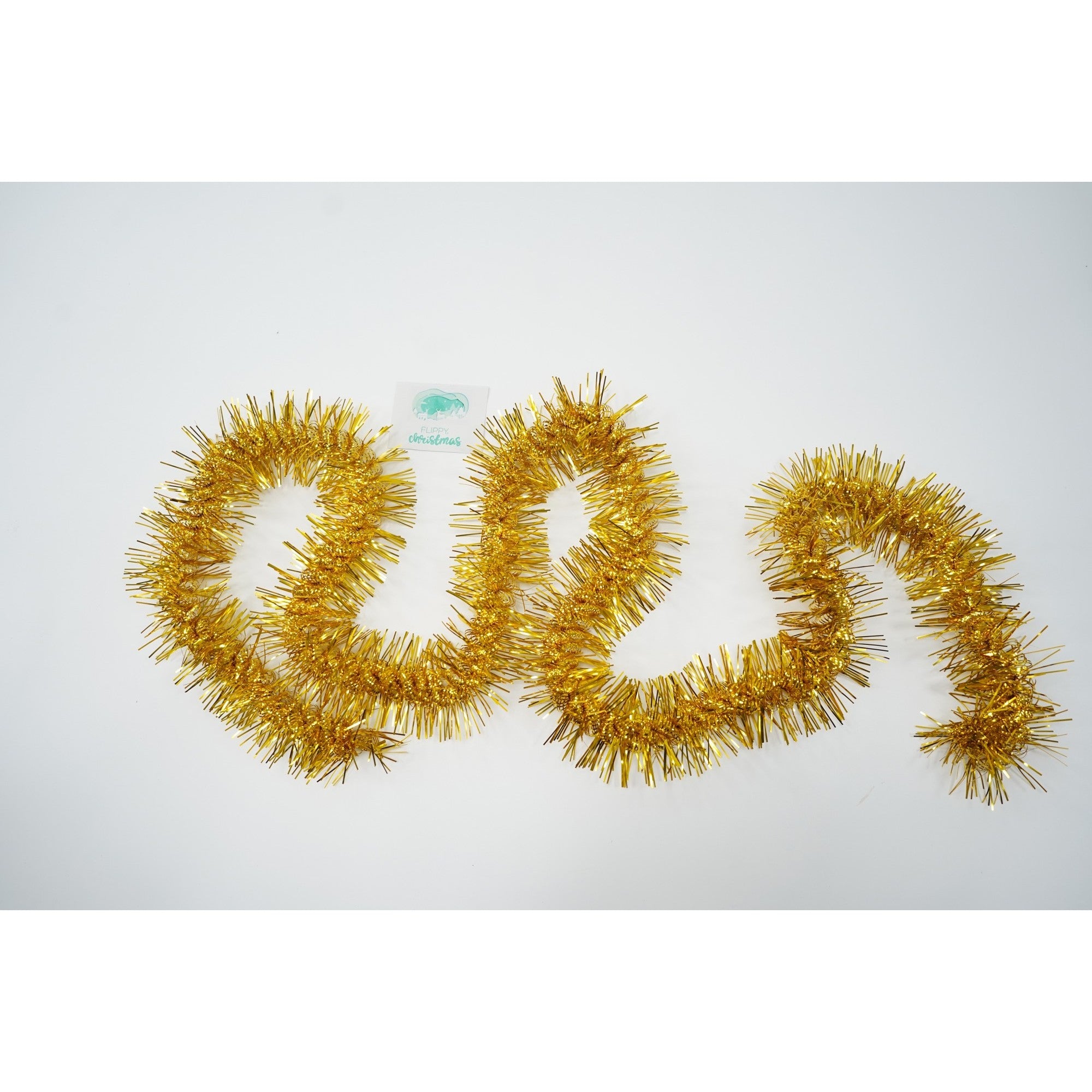 Beteala Craciun, aur, marimea: 2 m x 8 cm material:folie PVC, interior/exterior