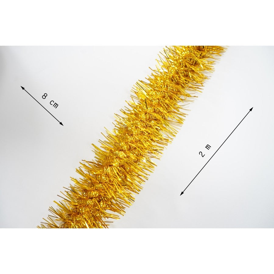Beteala Craciun, aur, marimea: 2 m x 8 cm material:folie PVC, interior/exterior