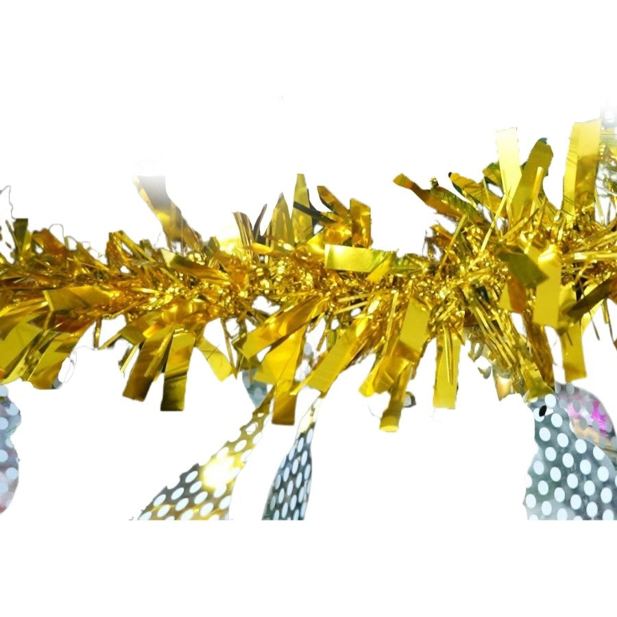 Beteala Craciun, auriu, marimea: 2 m x 11 cm x 9 cm material:folie PVC, interior/exterior