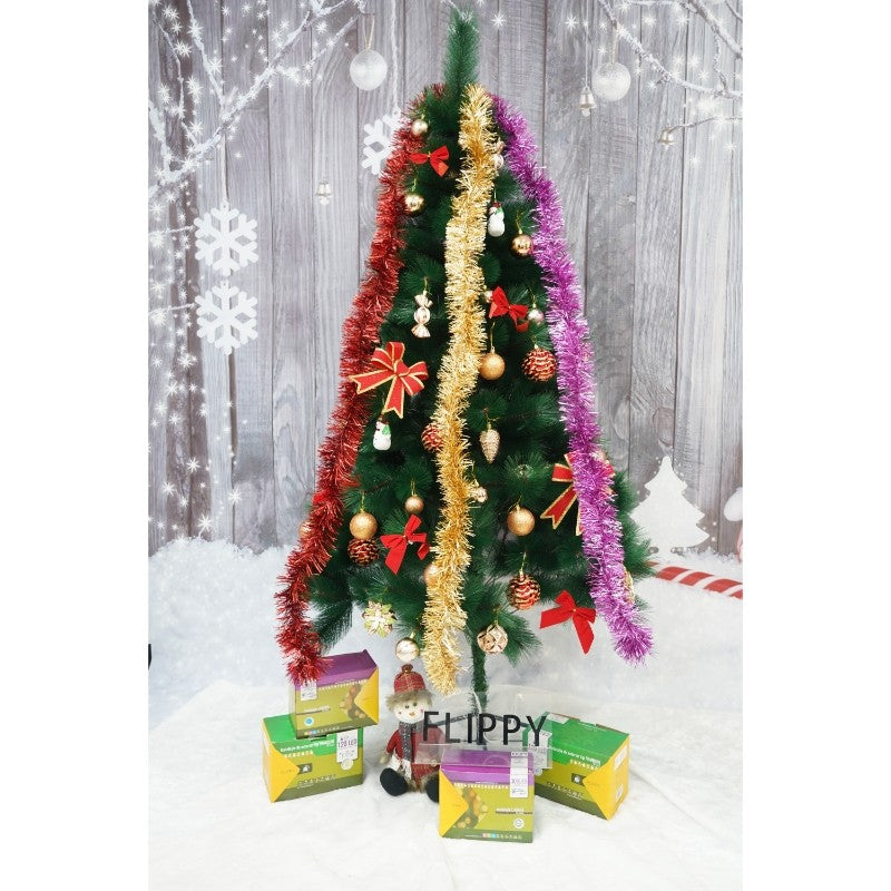 Beteala Craciun, auriu, marimea: 2 m x 9 cm material:folie PVC, interior/exterior