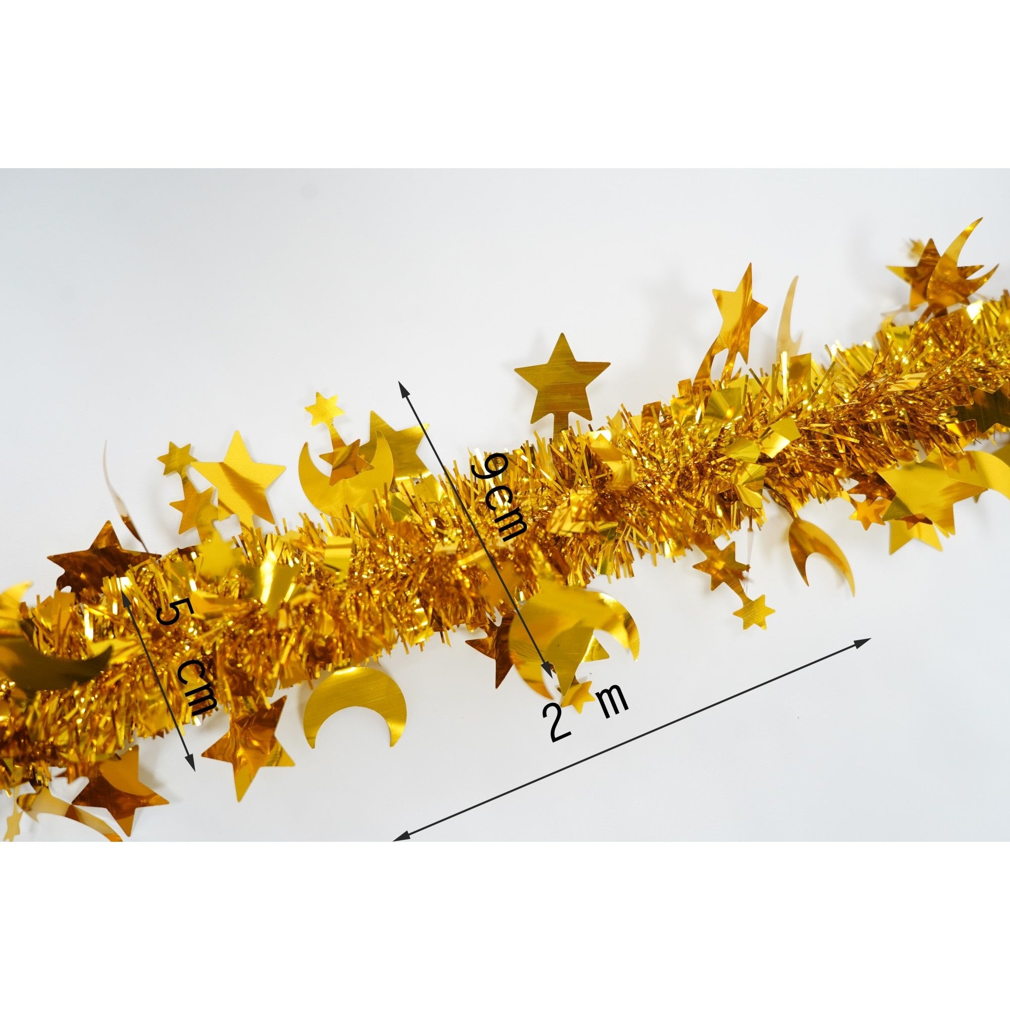Beteala Craciun, auriu, marimea: 2 m x 9 cm x 5 cm material:folie PVC, interior/exterior