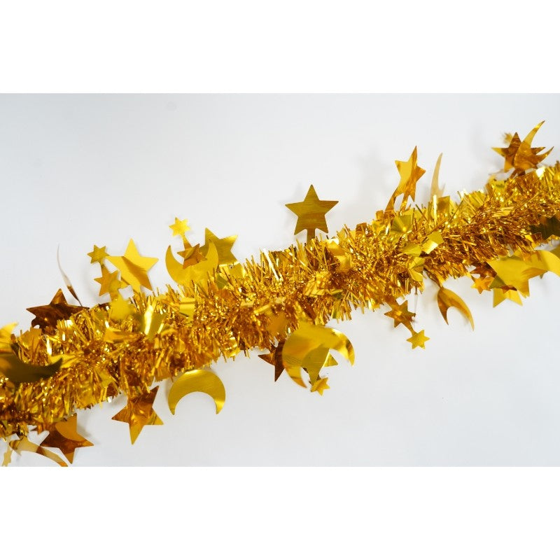 Beteala Craciun, auriu, marimea: 2 m x 9 cm x 5 cm material:folie PVC, interior/exterior
