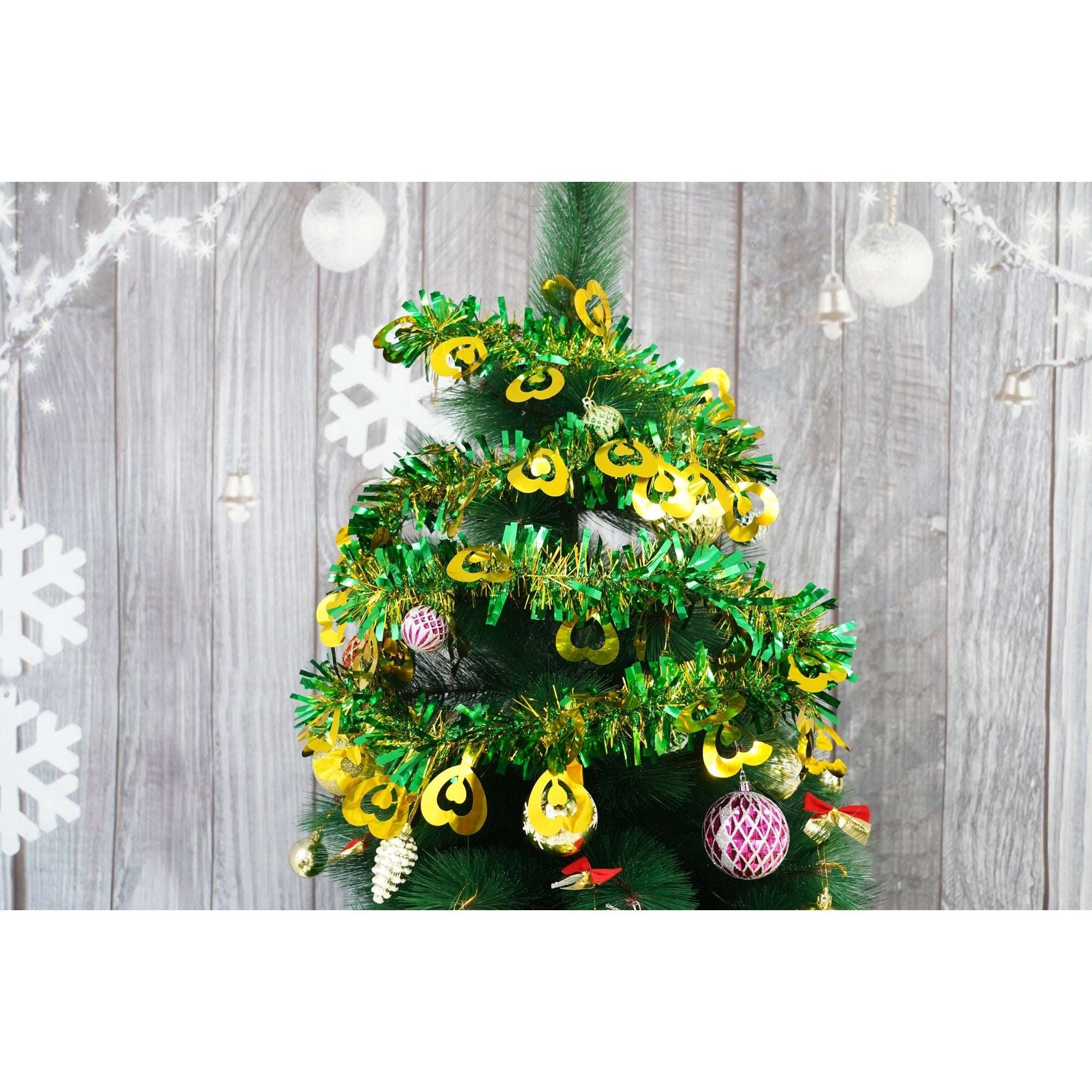 Beteala Craciun, verde, marimea: 2 m x 11 cm x 9 cm material:folie PVC, interior/exterior