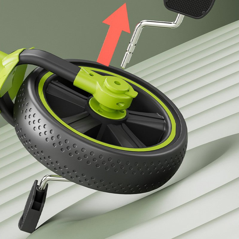 Bicicleta Multifunctionala pentru Copii, 3 in 1 Bicicleta Troller Tricicleta, 2-6 ani, cu Roti Auxiliare, Ghidon si Scaun Reglabil, 93 x 78 x 43 cm, Negru Verde