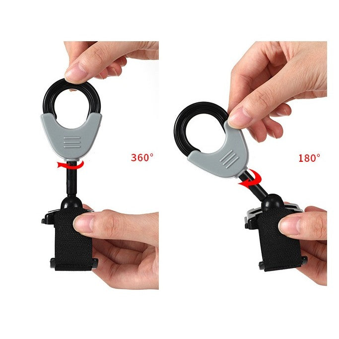 Set 2 Cârlige pentru Cărucior, din Plastic cu Fixare Velcro, Rotire 360°, Pentru Genți și Accesorii, Sarcină Maximă 2 kg, Montare Rapidă și Utilizare Practică, Negru