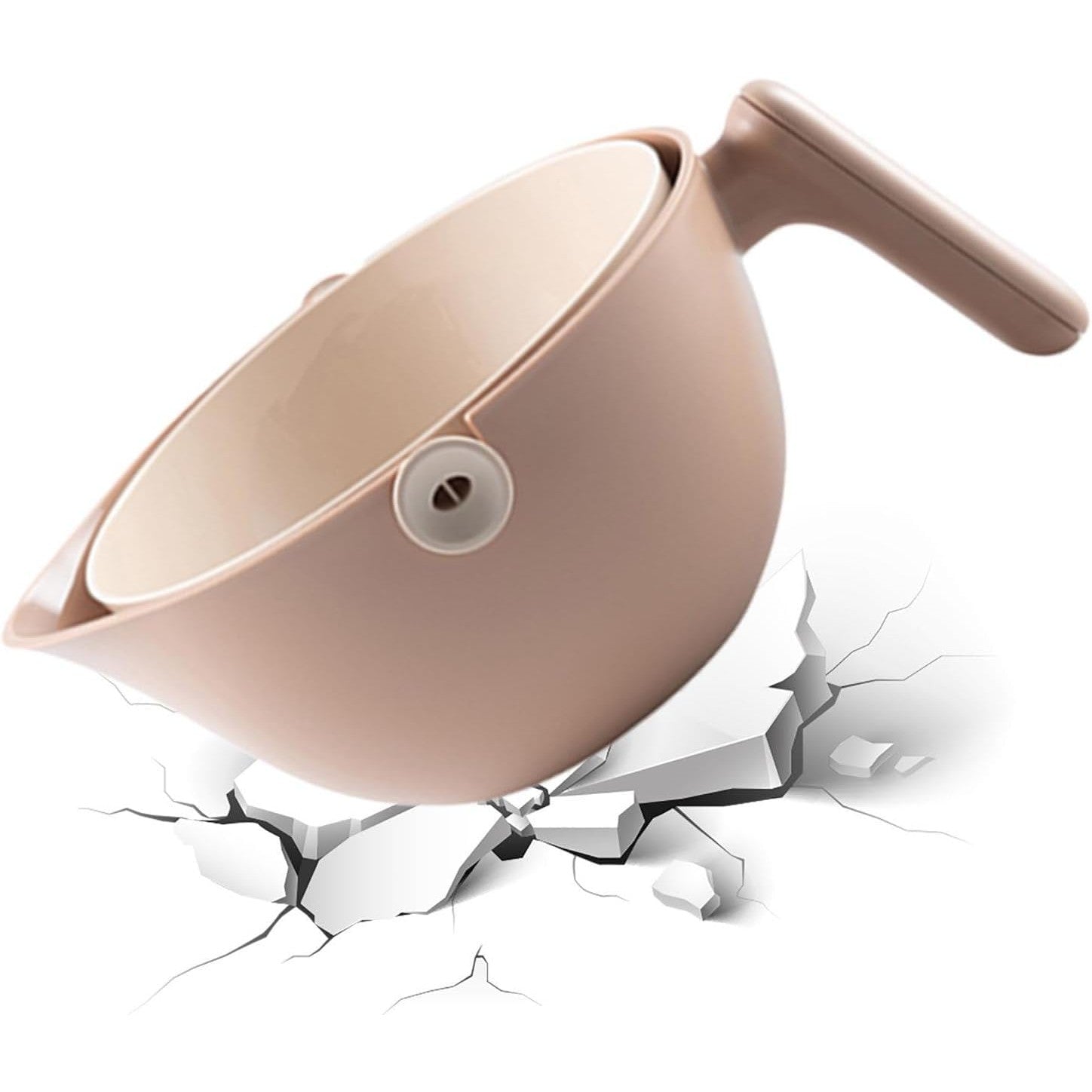 Bol cu Doua Straturi, pentru Fructe, Legume, cu Cos de Scurgere a Apei, 2L, din ABS+PP, 29.9 x 22.5 x 11.8 cm, Maro