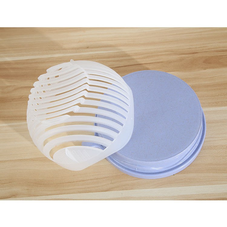 Bol Feliator pentru Salata, Castron Multifunctional pentru Legume si Fructe, pentru Spalat si Taiat Legumele, cu Scurgere si Tocator, Ergonomic, Protectie pentru Maini, 21x18.5x11.5 cm, Mov