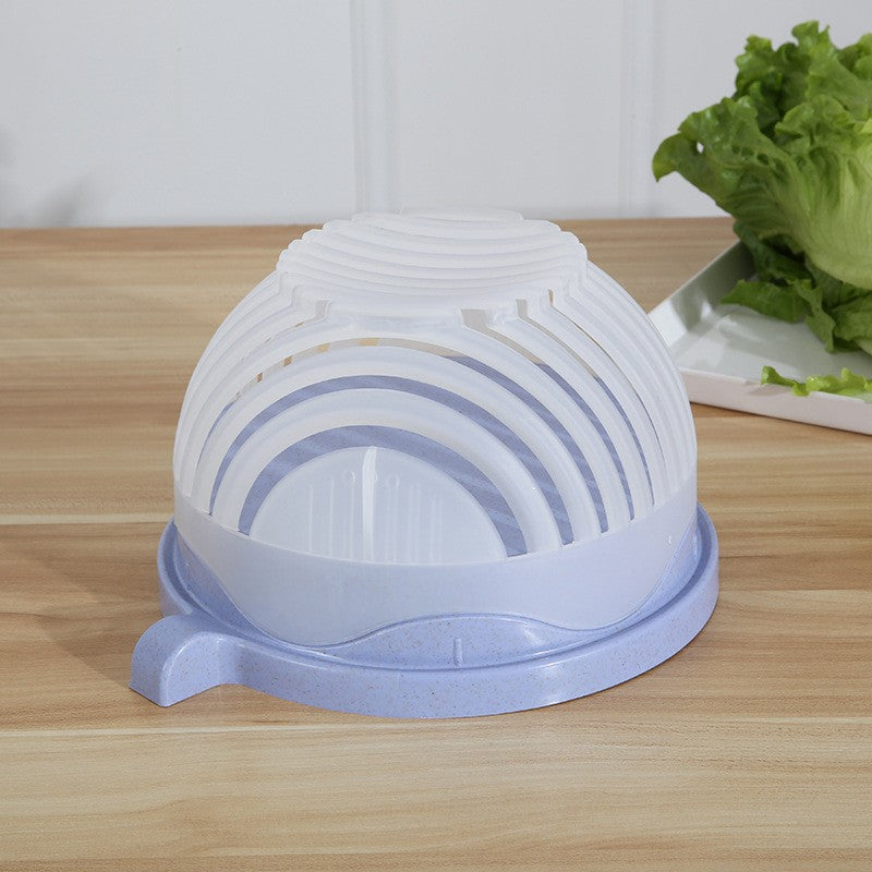Bol Feliator pentru Salata, Castron Multifunctional pentru Legume si Fructe, pentru Spalat si Taiat Legumele, cu Scurgere si Tocator, Ergonomic, Protectie pentru Maini, 21x18.5x11.5 cm, Mov