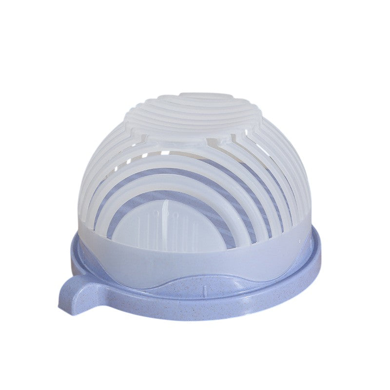 Bol Feliator pentru Salata, Castron Multifunctional pentru Legume si Fructe, pentru Spalat si Taiat Legumele, cu Scurgere si Tocator, Ergonomic, Protectie pentru Maini, 21x18.5x11.5 cm, Mov