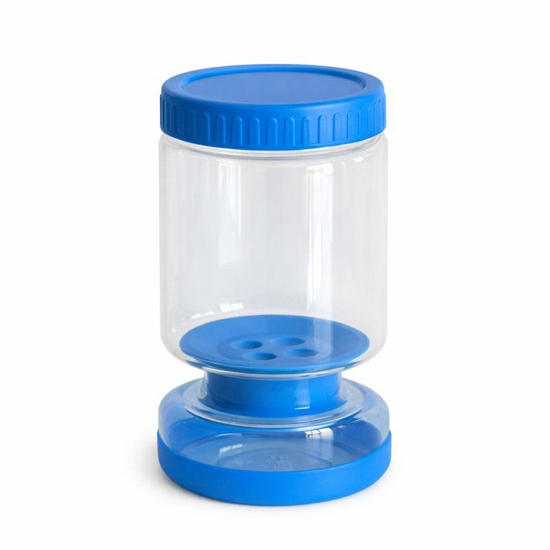 Borcan de Muraturi, Borcan cu Separator Divizat de 34oz pentru Lichide, Ermetic, Termorezistent, Tip Clepsidra, 800 ml, 21 x 11 x 11 cm, Capac Albastru