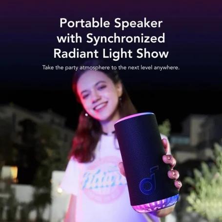 Boxa portabila Anker "Soundcore Glow" 30W, Bluetooth 5.3, IP67, iluminare, negru, "A3166G11" - 194644155209