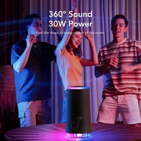 Boxa portabila Anker "Soundcore Glow" 30W, Bluetooth 5.3, IP67, iluminare, negru, "A3166G11" - 194644155209