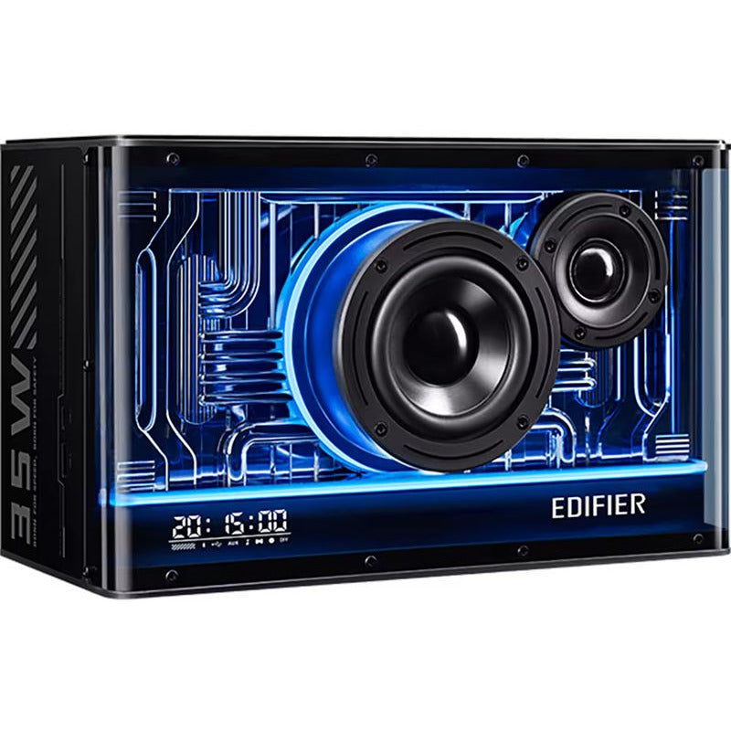 BOXE EDIFIER Gaming desktop, RMS: 40W, Bluetooth 5.3, USB-C, USB-A, AUX, EQs preset 3 moduri, RGB 7 culori, GaN charger 35W, black, "QD35-BK"