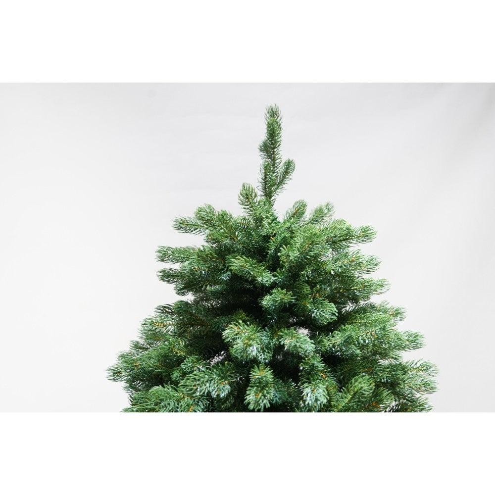 Brad artificial de Craciun, clasic bogat, pentru interior/exterior, inaltime 150 cm, 390 ramuri bogate, verde, suport metalic inclus