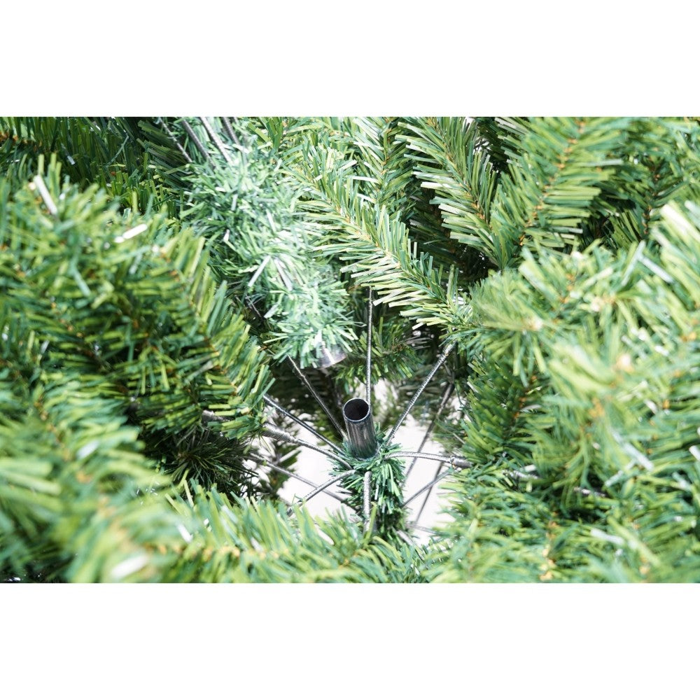 Brad artificial de Craciun, clasic, pentru interior/exterior, inaltime 180 cm, diametru 95 cm, 463 ramuri, verde, suport metalic inclus