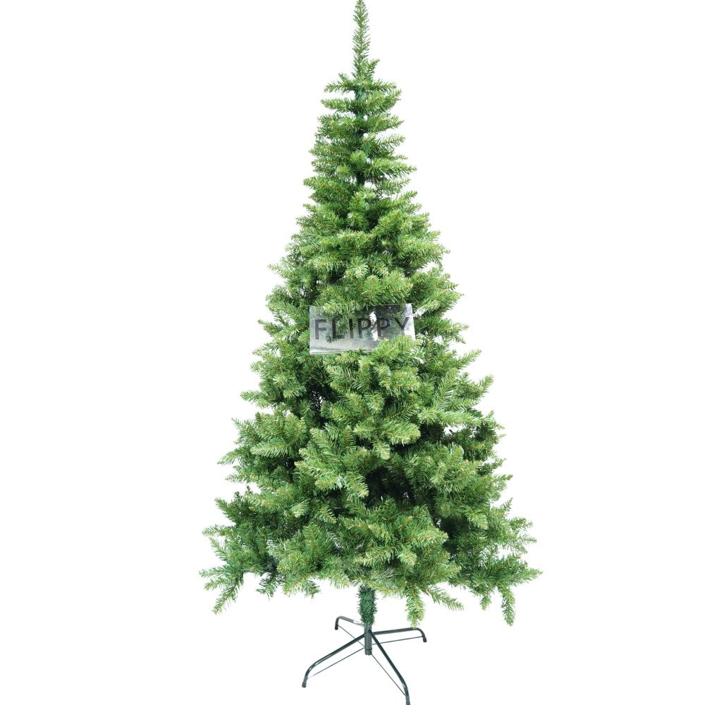 Brad artificial de Craciun, clasic, pentru interior/exterior, inaltime 180 cm, diametru 95 cm, 463 ramuri, verde, suport metalic inclus