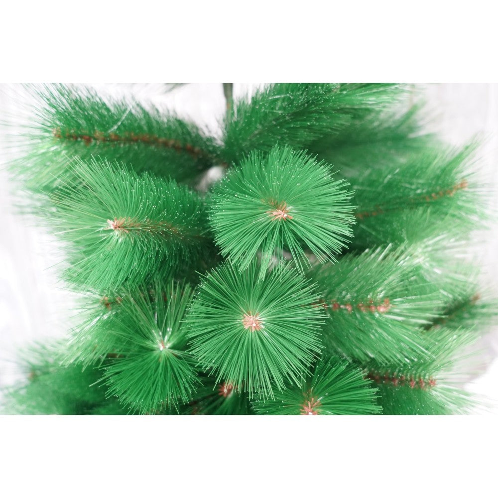 Brad artificial de Craciun tip pin, clasic, pentru interior/exterior, inaltime 120 cm, verde, suport metalic inclus