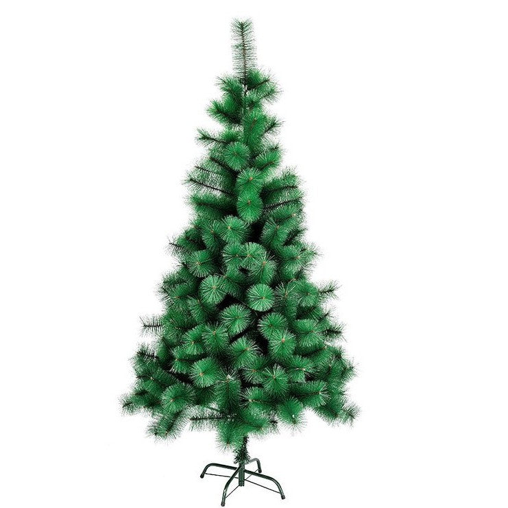 Brad artificial de Craciun tip pin, clasic, pentru interior/exterior, inaltime 120 cm, verde, suport metalic inclus