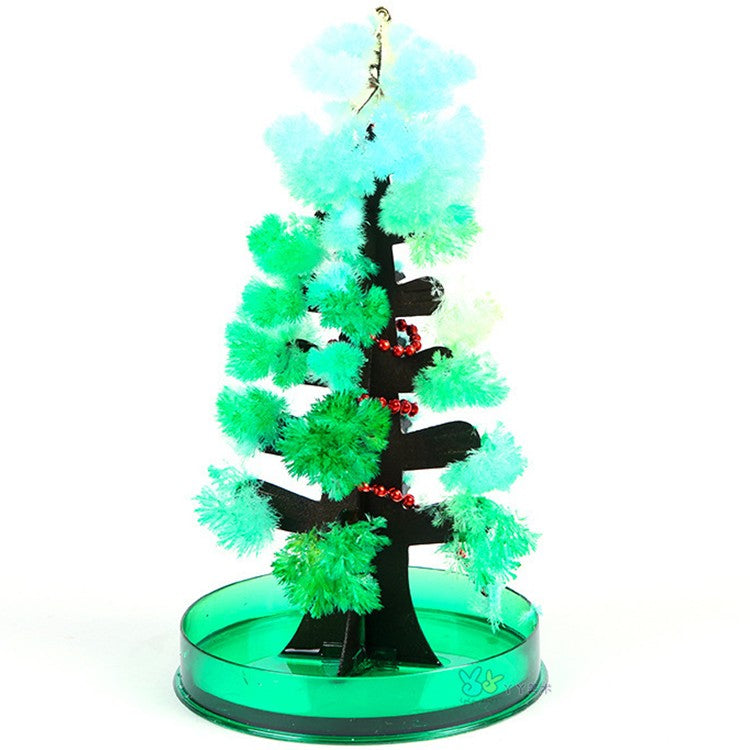 Brad Copac de Hartie Infloritor pe Apa, Jucarie Brad Magic Infloritor de Craciun, Crestere Lenta in 8-24 h, Decoratiune de Craciun, 16.5 x 9.5 x 9.5 cm, Verde