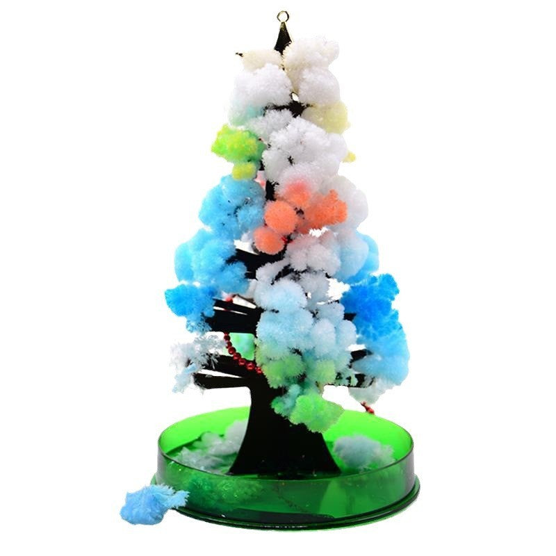 Brad Copac de Hartie Infloritor pe Apa, Jucarie Brad Magic Infloritor de Craciun, Crestere Lenta in 8-24 h, Decoratiune de Craciun, 16.5 x 9.5 x 9.5 cm, Multicolor