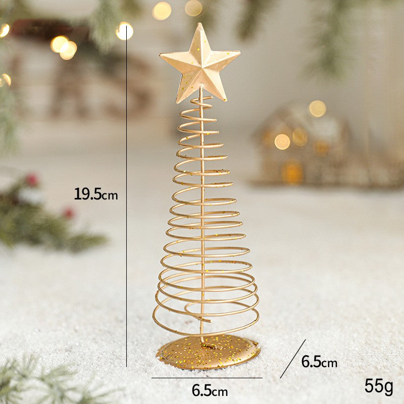 Brad de Craciun Ornament, Decoratiune Brad micut din Metal, inaltime 19.5 x 6.5 x6.5 cm, Ornament de Craciun, Auriu